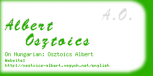 albert osztoics business card